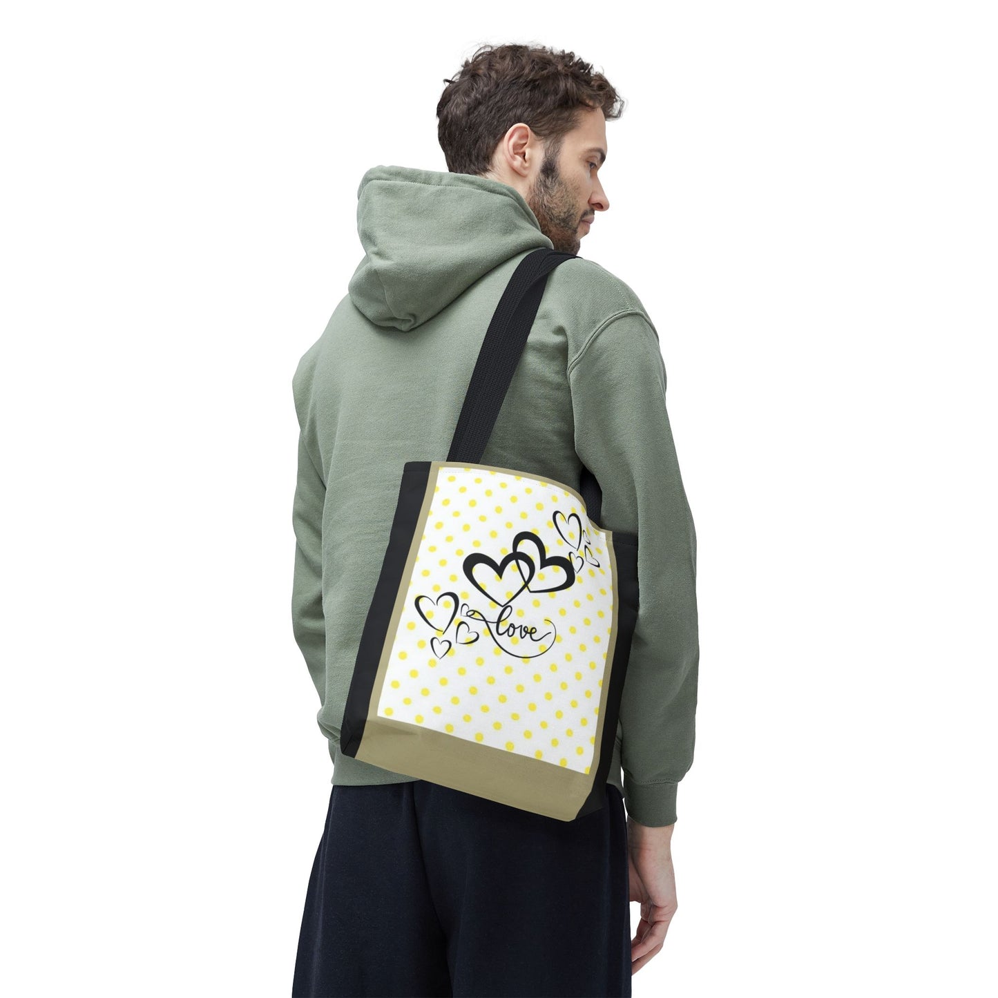 Love Polka Dot Tote Bag - Perfect for Gifts, Shopping, Beach Days, Eco-Friendly Style, Love Expressions