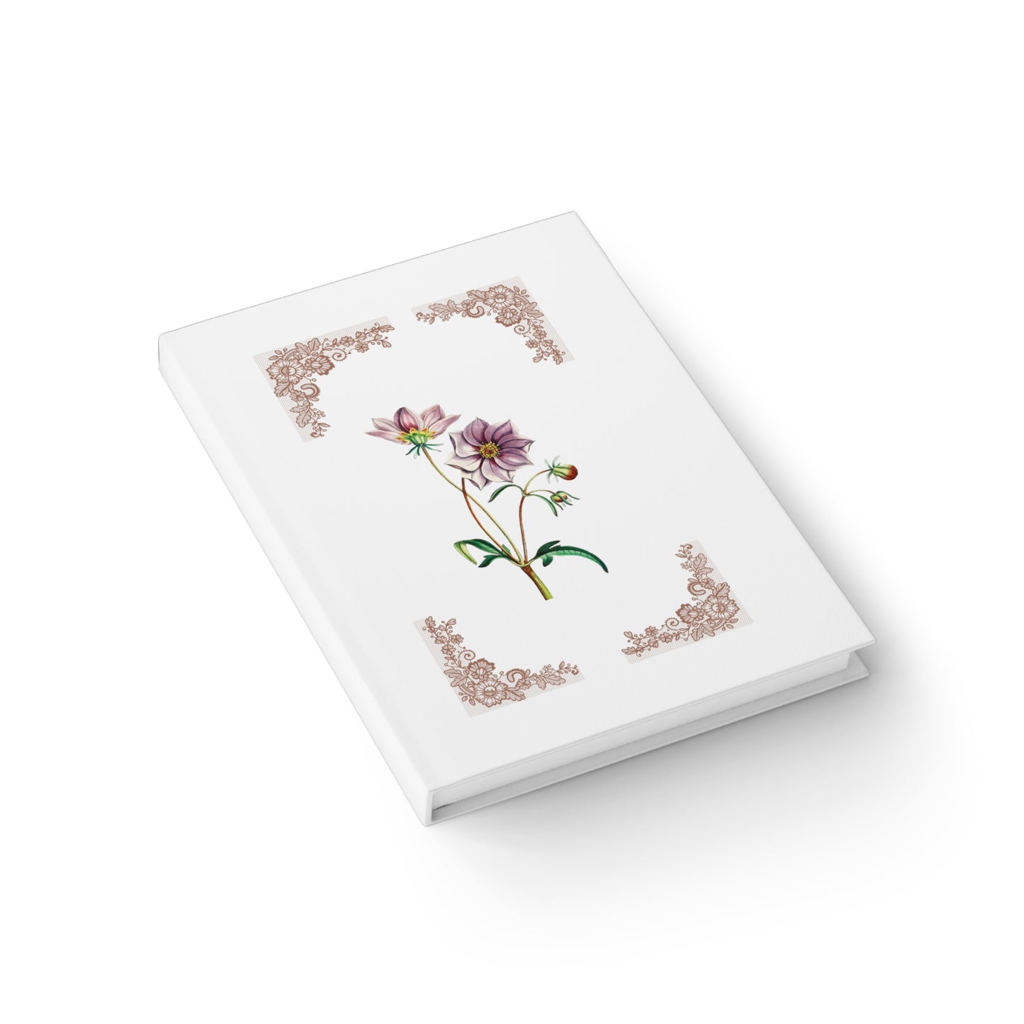 Journal - Simple Flower Design White Book Cover