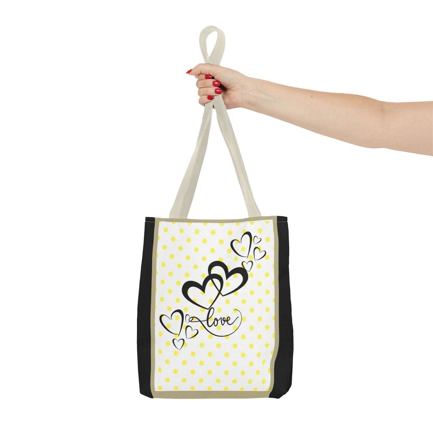 Love Polka Dot Tote Bag - Perfect for Gifts, Shopping, Beach Days, Eco-Friendly Style, Love Expressions
