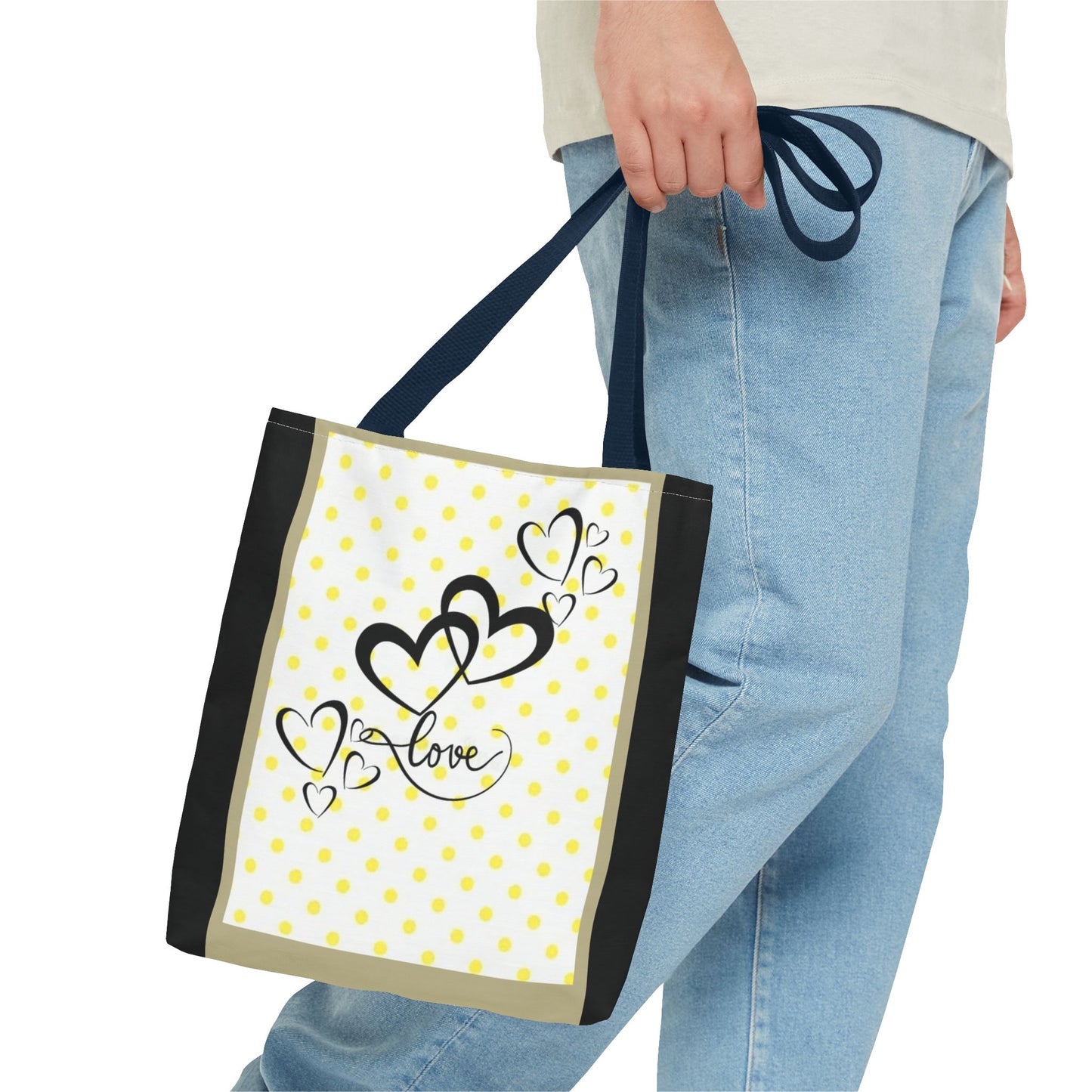 Love Polka Dot Tote Bag - Perfect for Gifts, Shopping, Beach Days, Eco-Friendly Style, Love Expressions