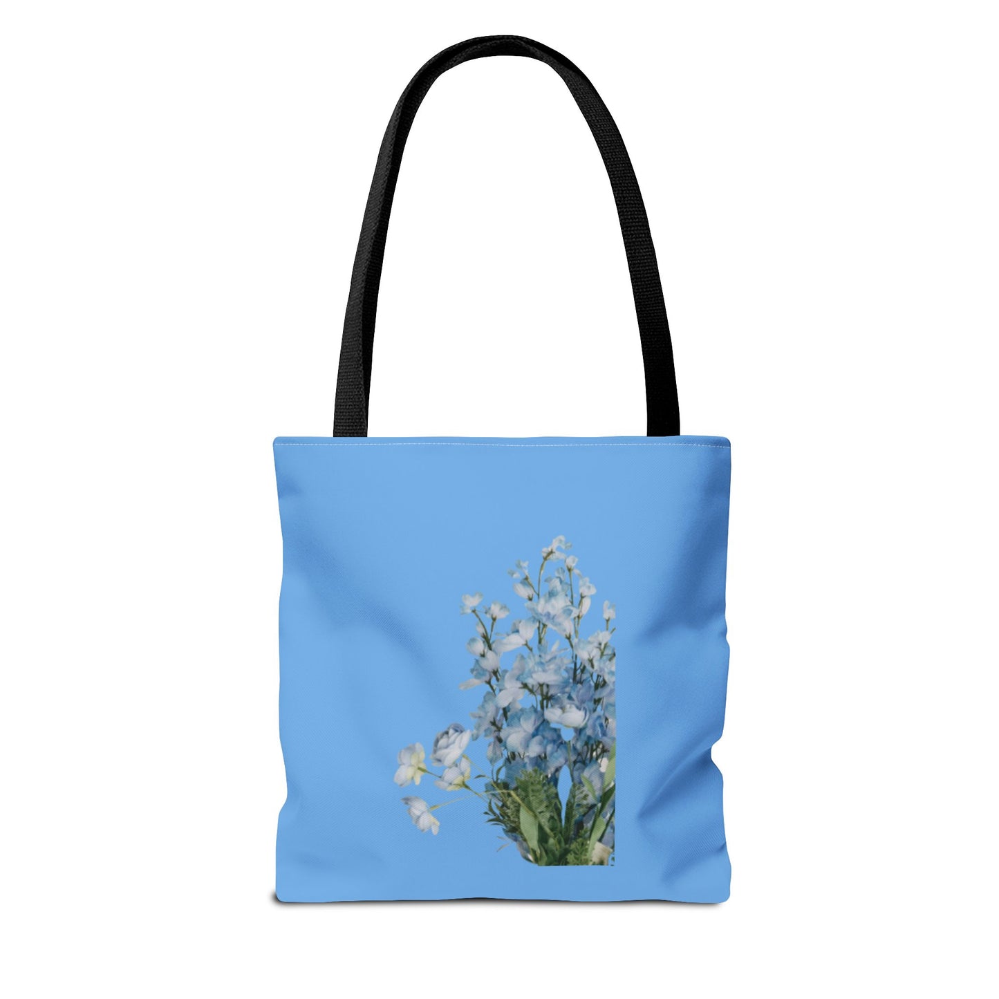 Spring Floral Tote Bag, Blue Flower Tote, Eco-Friendly Shopping Bag, Beach Bag, Gift for Her, Casual Everyday Use