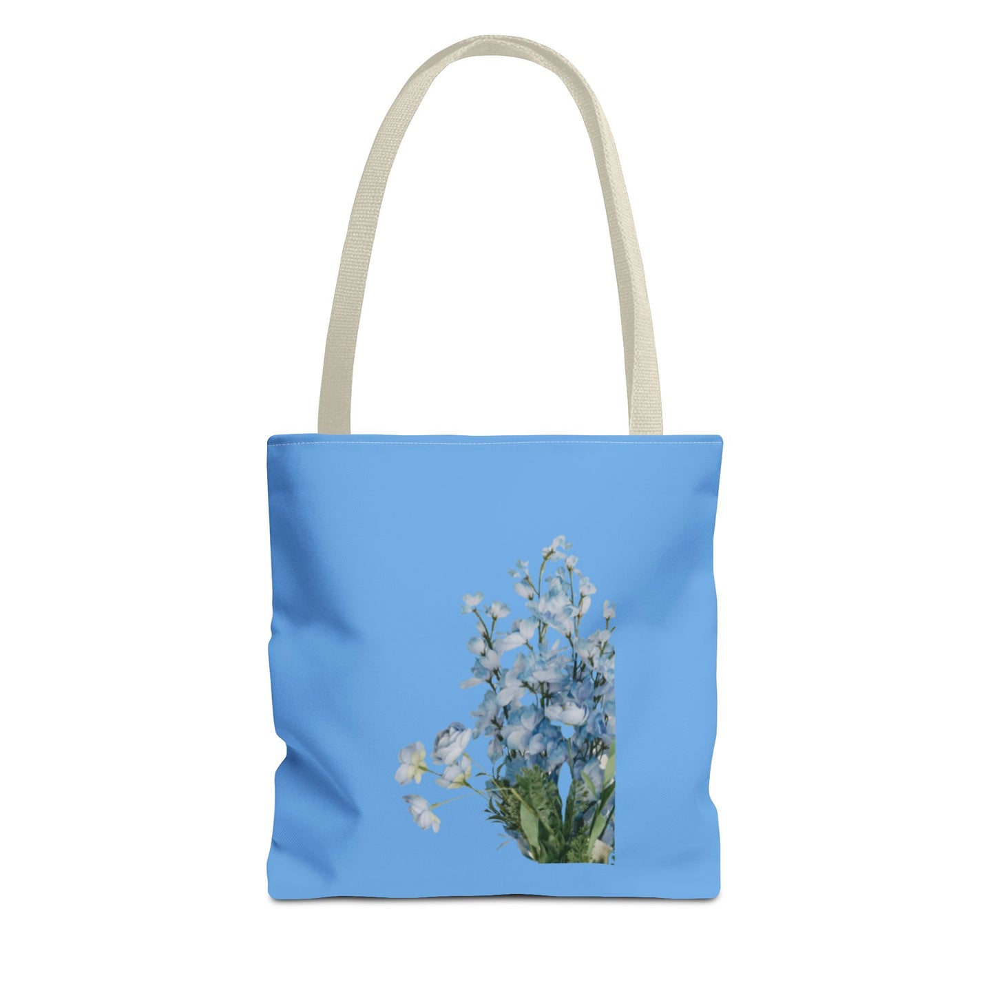 Spring Floral Tote Bag, Blue Flower Tote, Eco-Friendly Shopping Bag, Beach Bag, Gift for Her, Casual Everyday Use