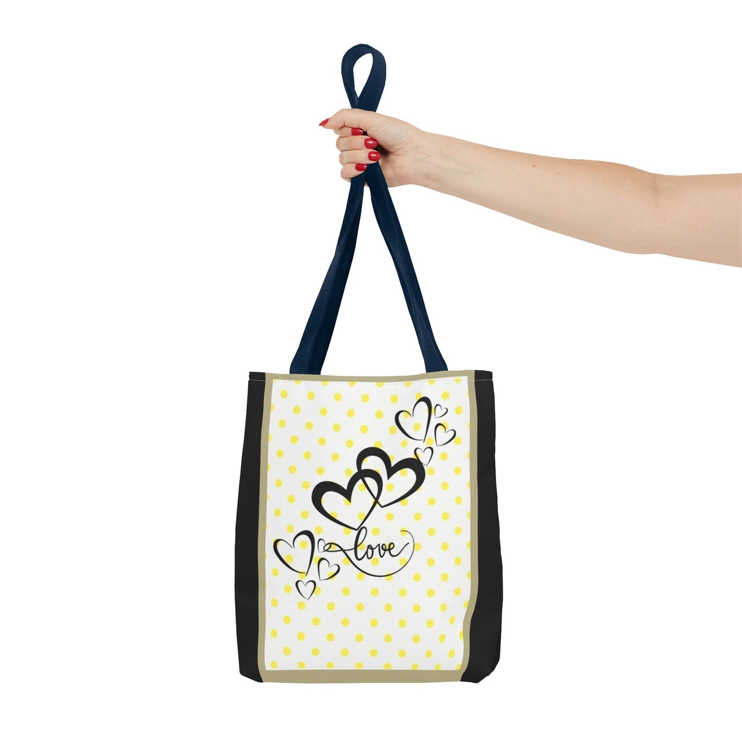 Love Polka Dot Tote Bag - Perfect for Gifts, Shopping, Beach Days, Eco-Friendly Style, Love Expressions