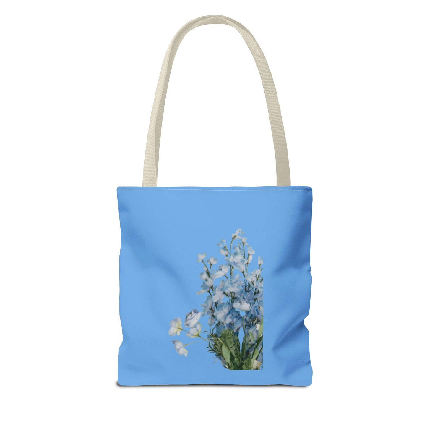 Spring Floral Tote Bag, Blue Flower Tote, Eco-Friendly Shopping Bag, Beach Bag, Gift for Her, Casual Everyday Use