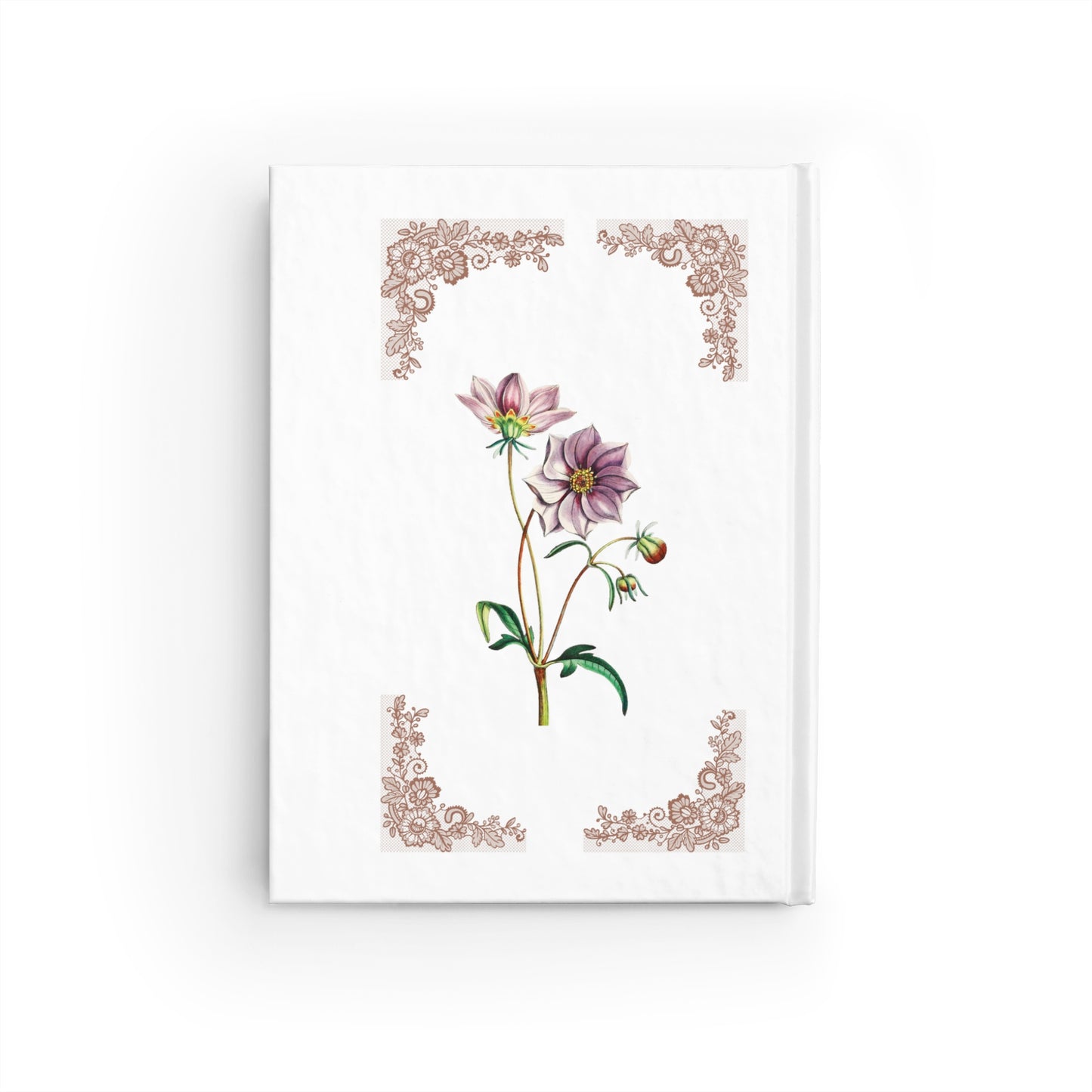 Journal - Simple Flower Design White Book Cover