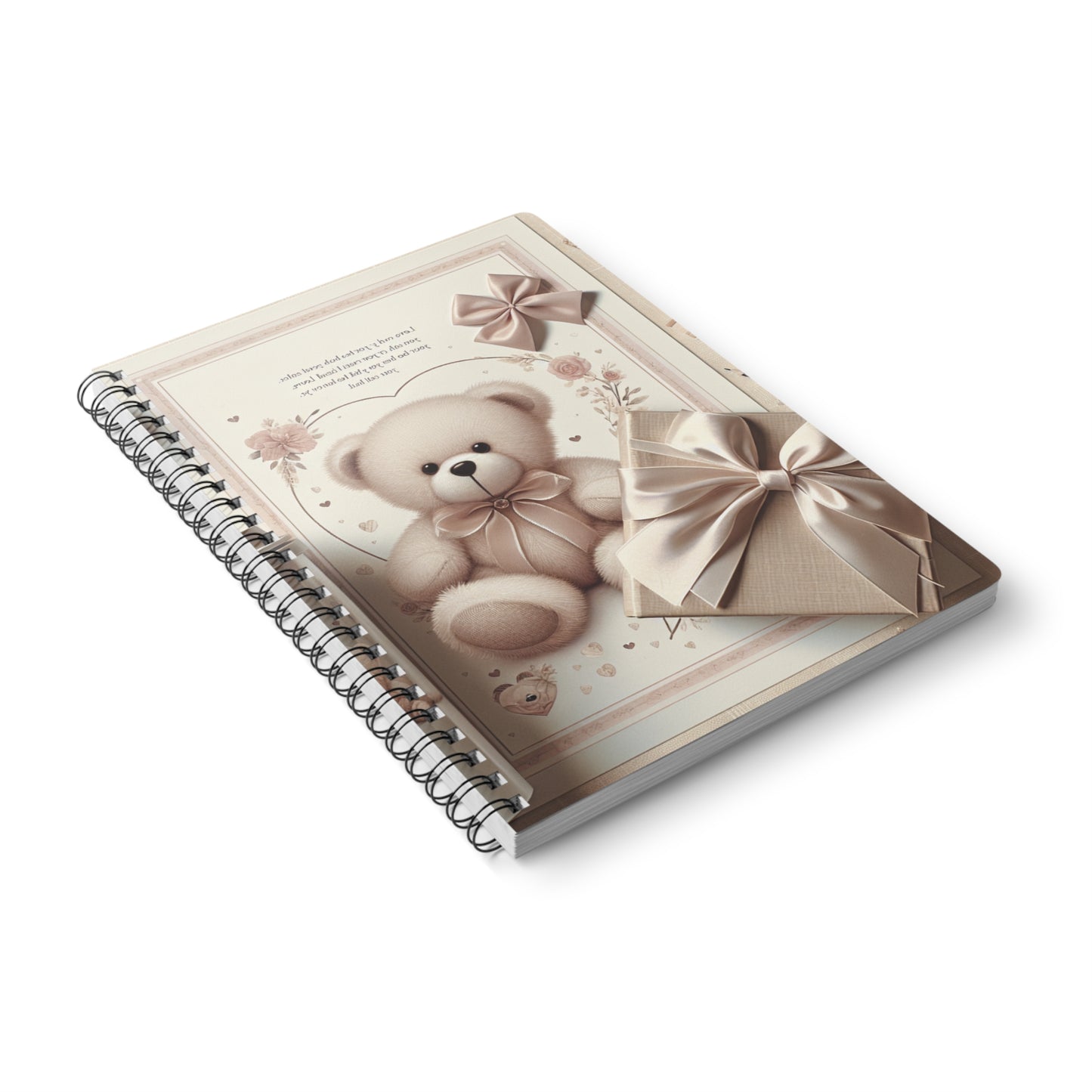 Notebook - Cute Teddy Bear Design, A5 Wirobound Softcover