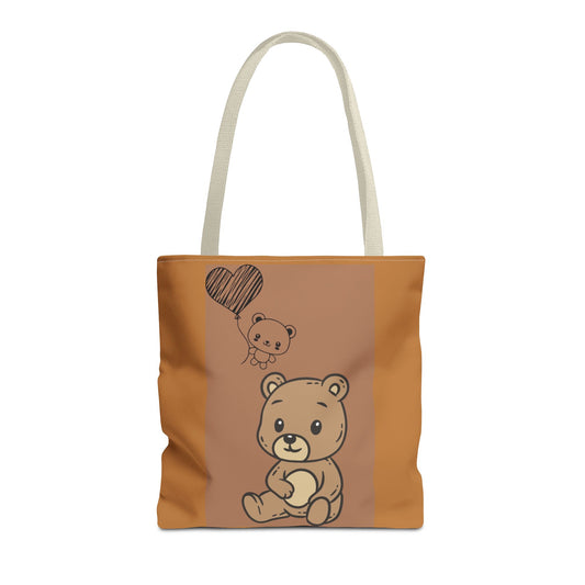 Cute Bear Tote Bag, Adorable Animal Shopper, Birthday Gift, Eco-Friendly Tote, Fun Festival Bag, Casual Everyday Use