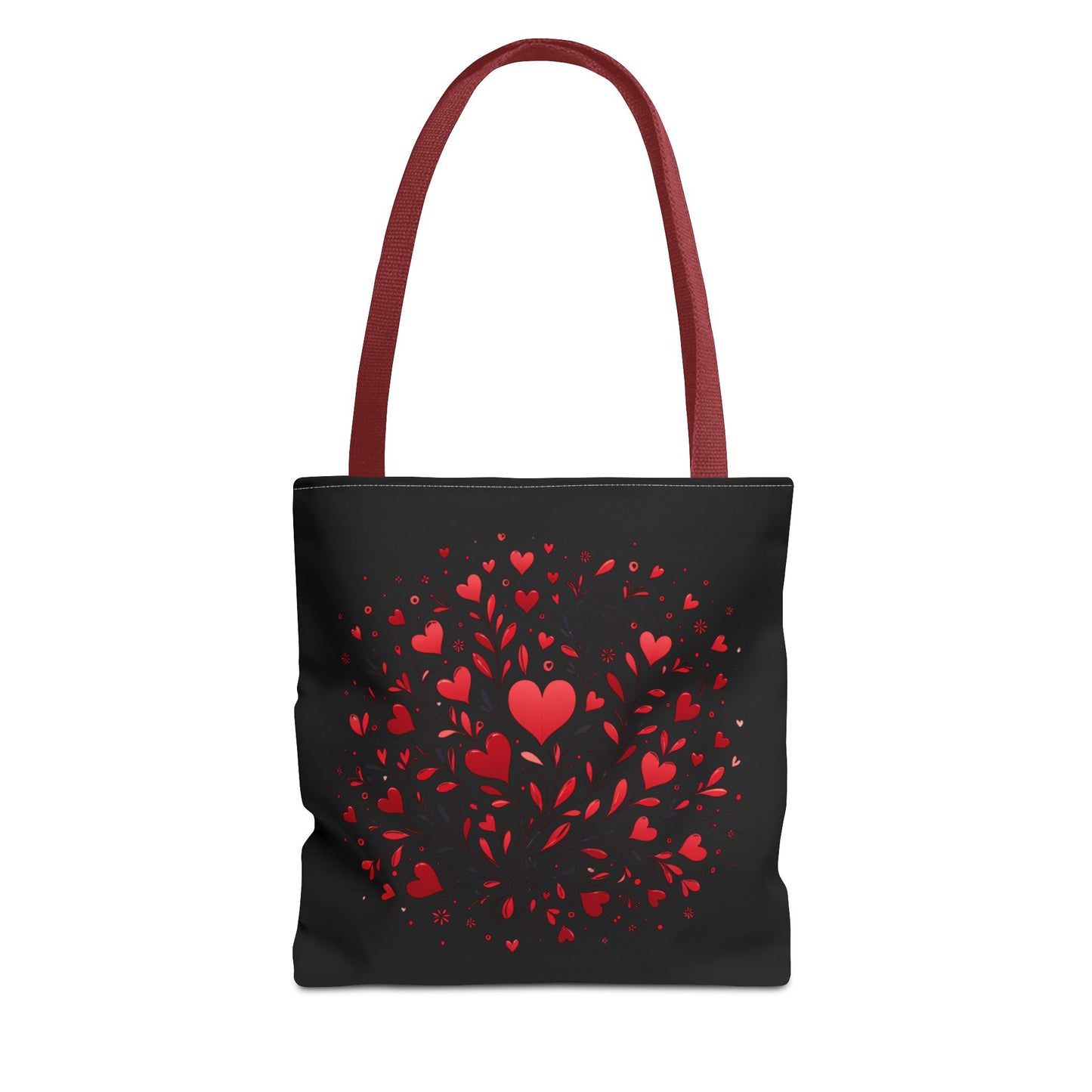 Romantic Heart Print Tote Bag for Lovebirds, Valentine's Day Gift, Everyday Carryall, Floral Heart Design, Stylish Accessory