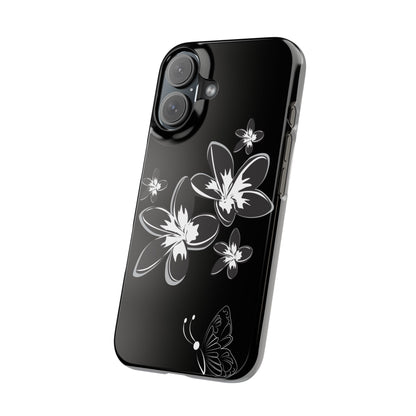 Butterfly Floral Slim Phone Case, Elegant Phone Cover, Gift for Nature Lovers, Floral Design Case, Mother's Day Gift