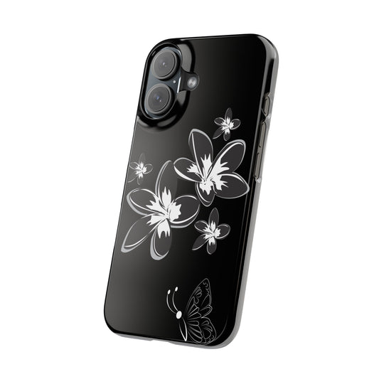 Butterfly Floral Slim Phone Case, Elegant Phone Cover, Gift for Nature Lovers, Floral Design Case, Mother's Day Gift