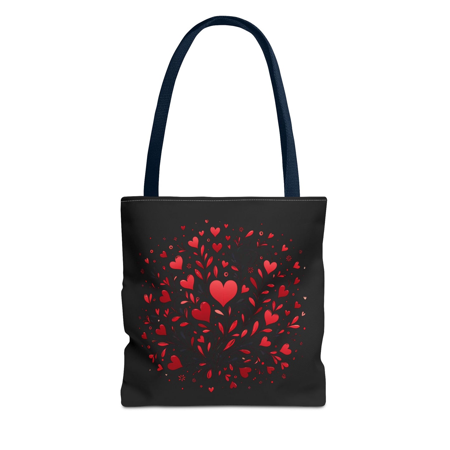 Romantic Heart Print Tote Bag for Lovebirds, Valentine's Day Gift, Everyday Carryall, Floral Heart Design, Stylish Accessory