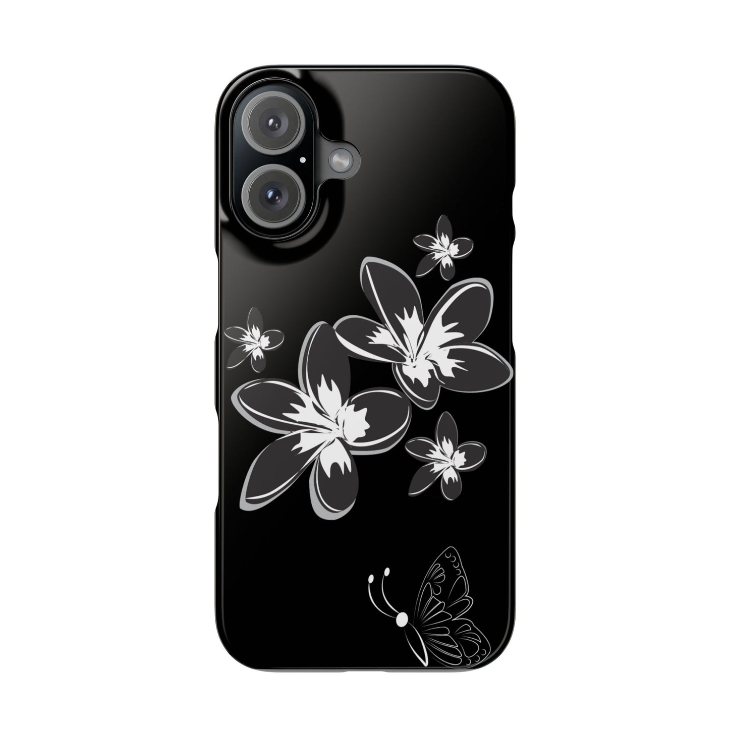 Butterfly Floral Slim Phone Case, Elegant Phone Cover, Gift for Nature Lovers, Floral Design Case, Mother's Day Gift