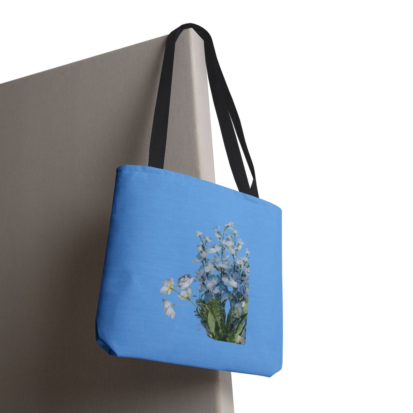 Spring Floral Tote Bag, Blue Flower Tote, Eco-Friendly Shopping Bag, Beach Bag, Gift for Her, Casual Everyday Use