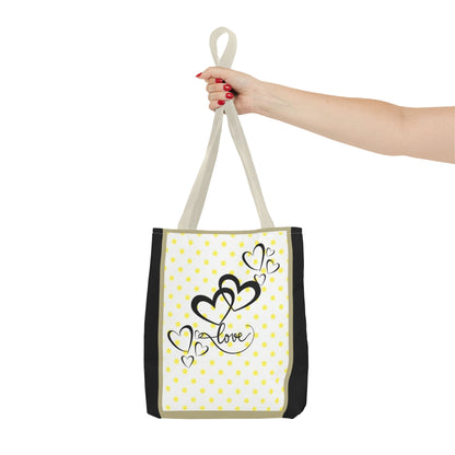 Love Polka Dot Tote Bag - Perfect for Gifts, Shopping, Beach Days, Eco-Friendly Style, Love Expressions