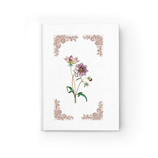 Journal - Simple Flower Design White Book Cover