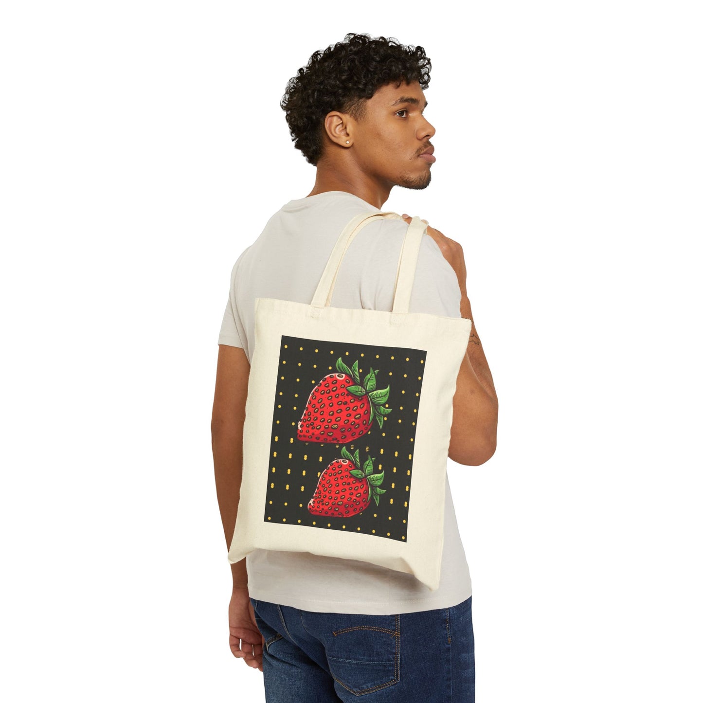 Strawberry Print Cotton Canvas Tote Bag, Cute Reusable Bag for Grocery Shopping, Gift for Strawberry Lovers, Eco-Friendly Tote, Casual [...]