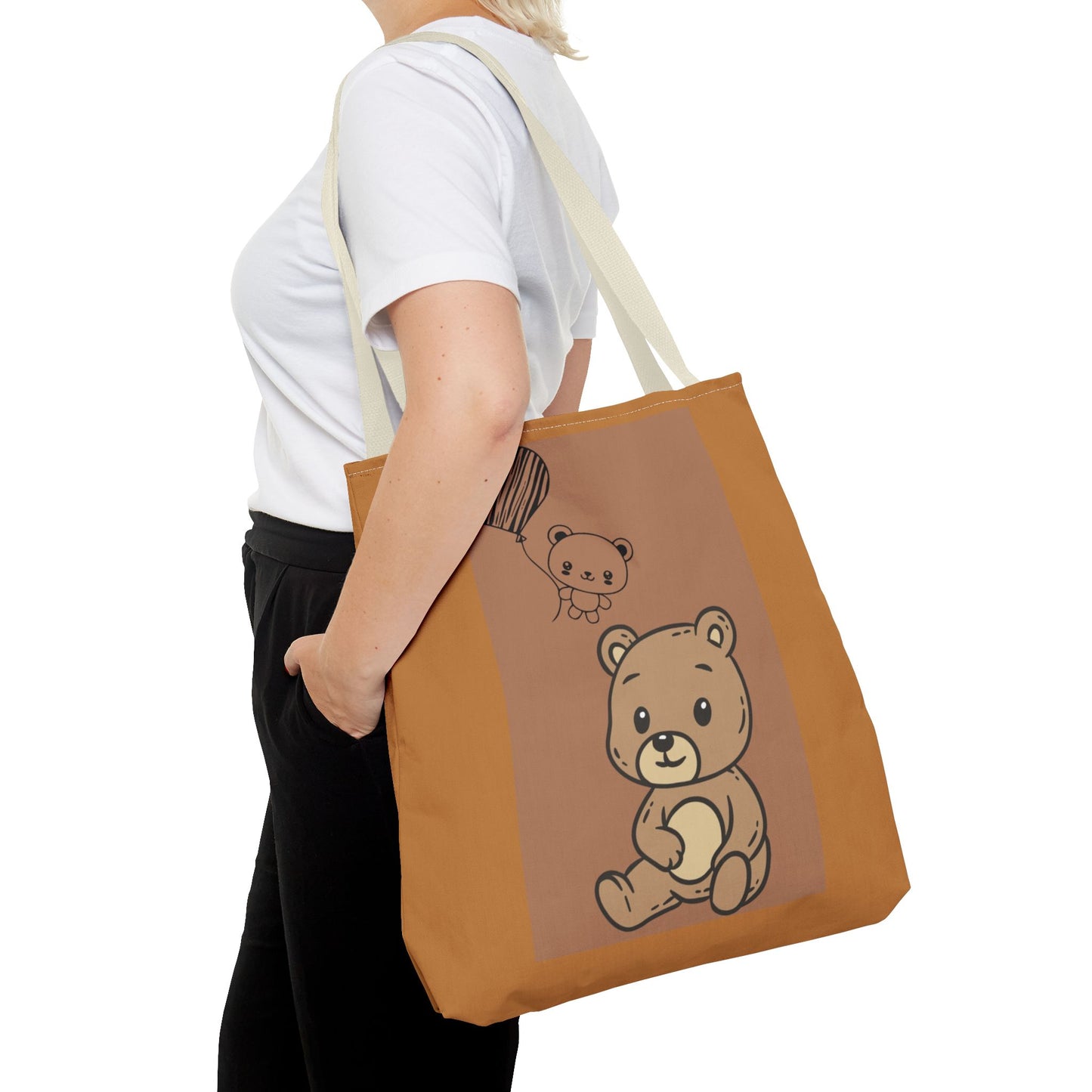 Cute Bear Tote Bag, Adorable Animal Shopper, Birthday Gift, Eco-Friendly Tote, Fun Festival Bag, Casual Everyday Use