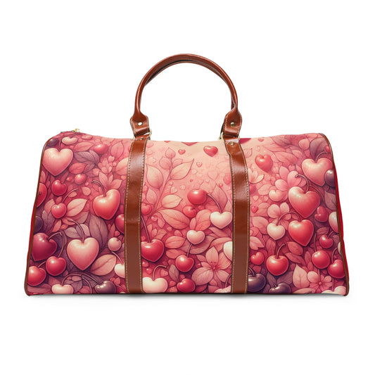 Travel Bag - Red Heart and Cherry Design