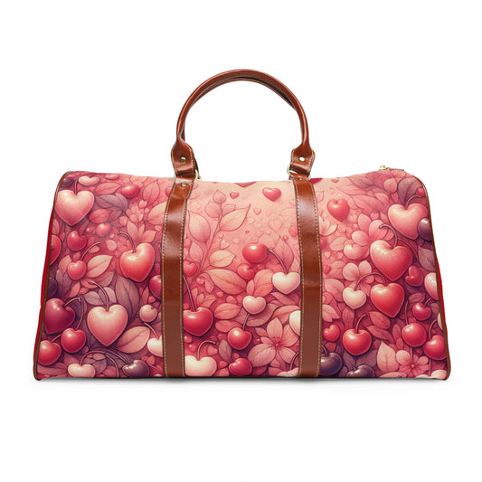 Travel Bag - Red Heart and Cherry Design