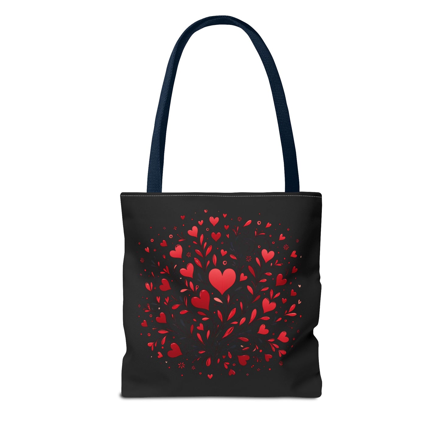 Romantic Heart Print Tote Bag for Lovebirds, Valentine's Day Gift, Everyday Carryall, Floral Heart Design, Stylish Accessory