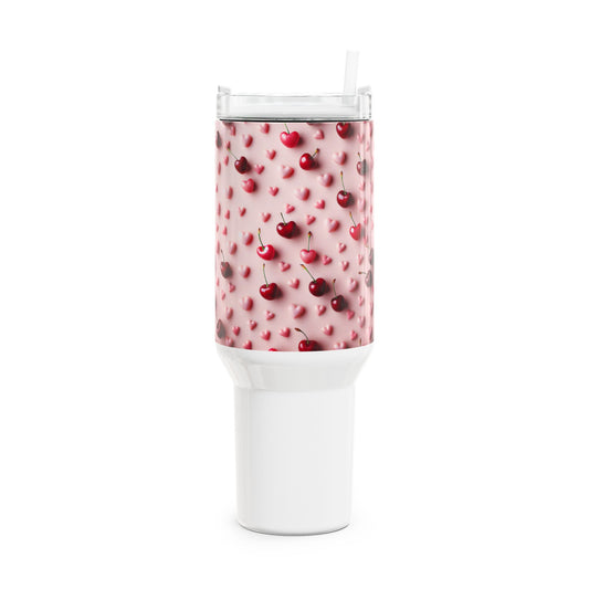 Heart Tumbler, 40oz - Cherry Red Design