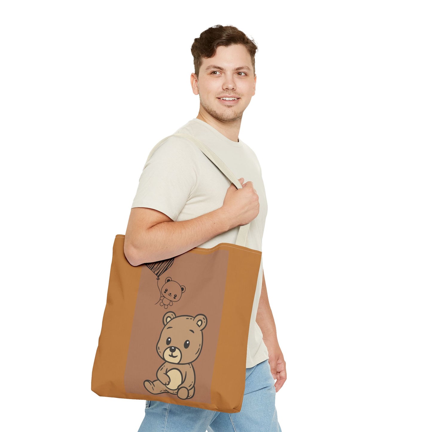 Cute Bear Tote Bag, Adorable Animal Shopper, Birthday Gift, Eco-Friendly Tote, Fun Festival Bag, Casual Everyday Use