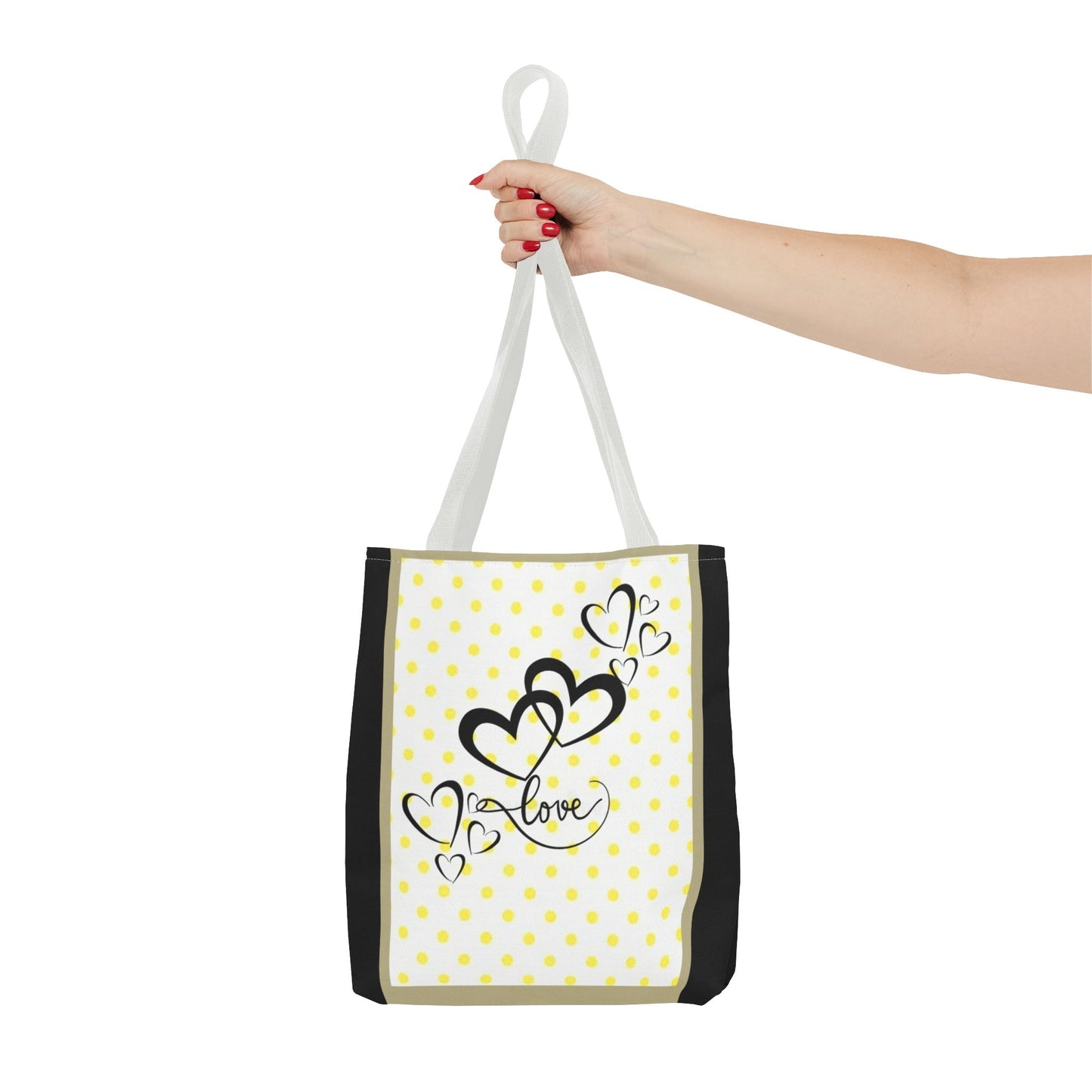 Love Polka Dot Tote Bag - Perfect for Gifts, Shopping, Beach Days, Eco-Friendly Style, Love Expressions