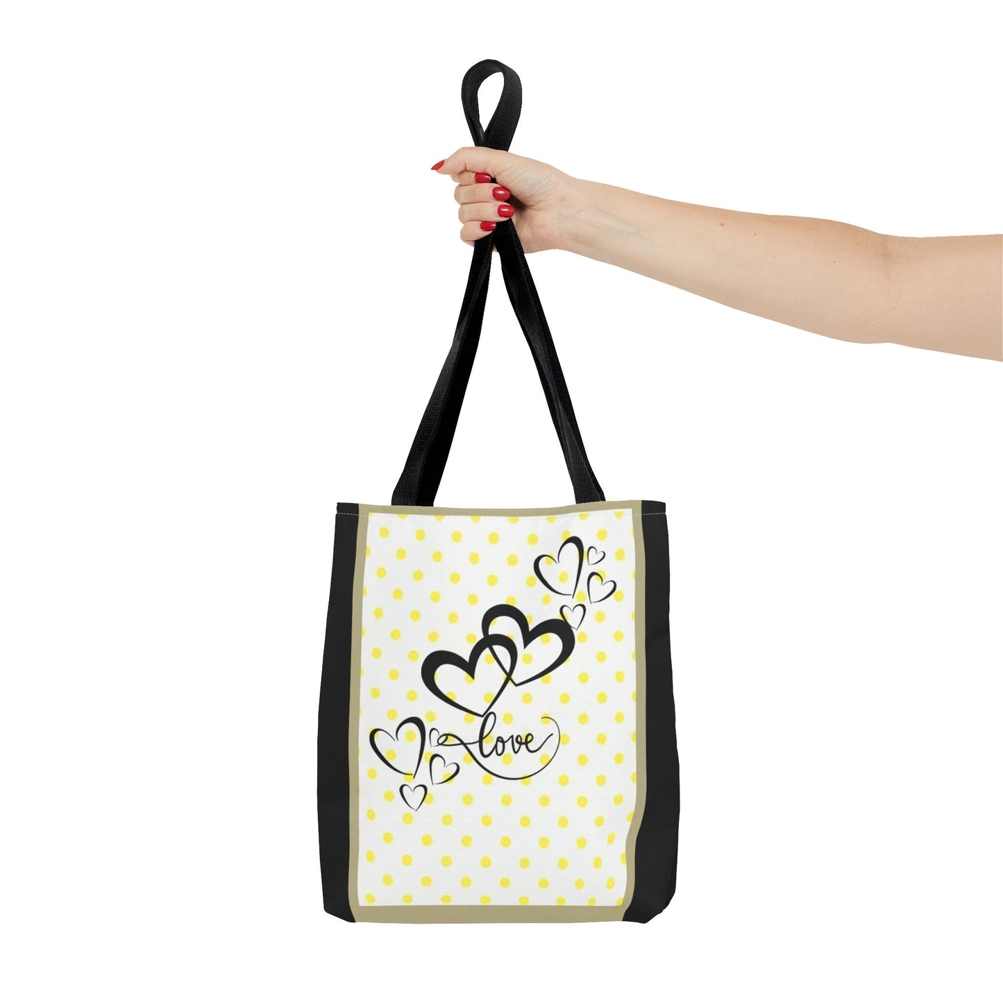 Love Polka Dot Tote Bag - Perfect for Gifts, Shopping, Beach Days, Eco-Friendly Style, Love Expressions