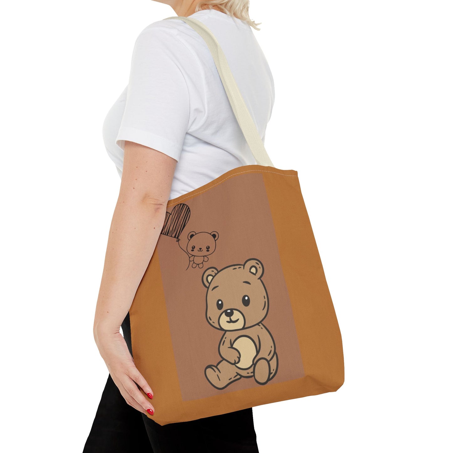 Cute Bear Tote Bag, Adorable Animal Shopper, Birthday Gift, Eco-Friendly Tote, Fun Festival Bag, Casual Everyday Use