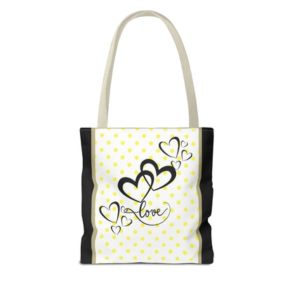 Love Polka Dot Tote Bag - Perfect for Gifts, Shopping, Beach Days, Eco-Friendly Style, Love Expressions