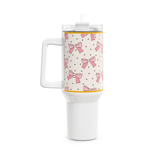 Trending Pink Bow Tumbler – Cute Aesthetic Cup for Iced Coffee, Tea & More | Perfect Gift for Girls