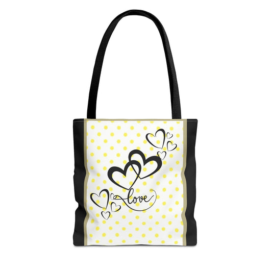 Love Polka Dot Tote Bag - Perfect for Gifts, Shopping, Beach Days, Eco-Friendly Style, Love Expressions