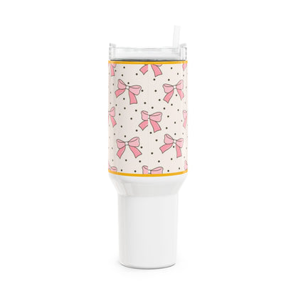 Trending Pink Bow Tumbler – Cute Aesthetic Cup for Iced Coffee, Tea & More | Perfect Gift for Girls