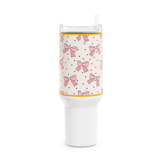 Trending Pink Bow Tumbler – Cute Aesthetic Cup for Iced Coffee, Tea & More | Perfect Gift for Girls