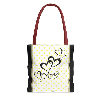 Love Polka Dot Tote Bag - Perfect for Gifts, Shopping, Beach Days, Eco-Friendly Style, Love Expressions