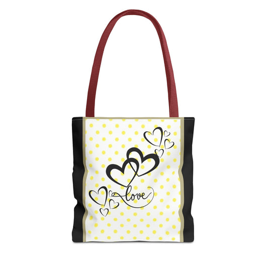 Love Polka Dot Tote Bag - Perfect for Gifts, Shopping, Beach Days, Eco-Friendly Style, Love Expressions