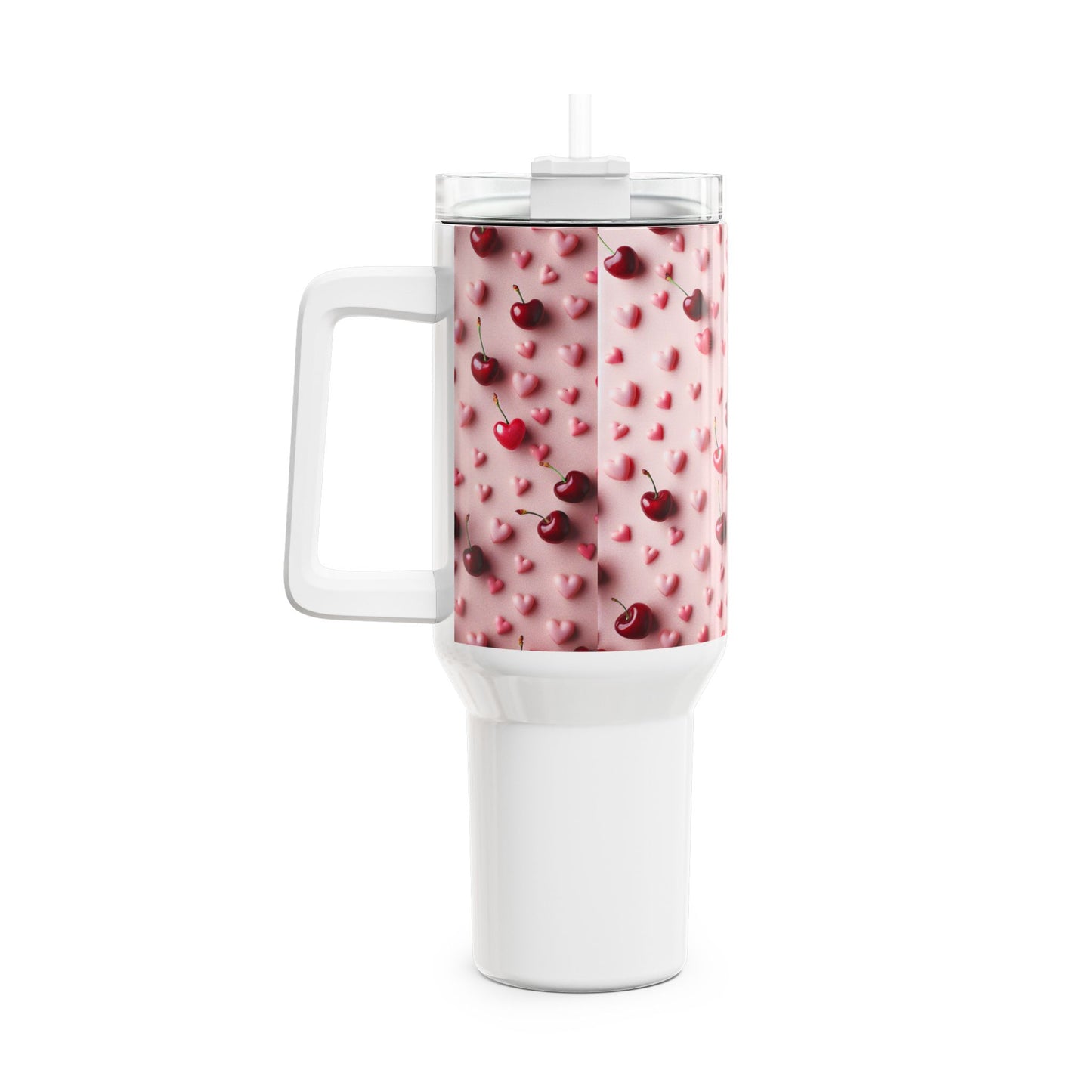 Heart Tumbler, 40oz - Cherry Red Design