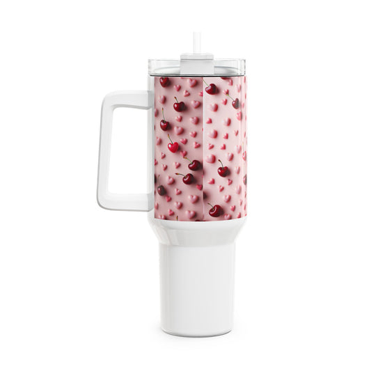Heart Tumbler, 40oz - Cherry Red Design
