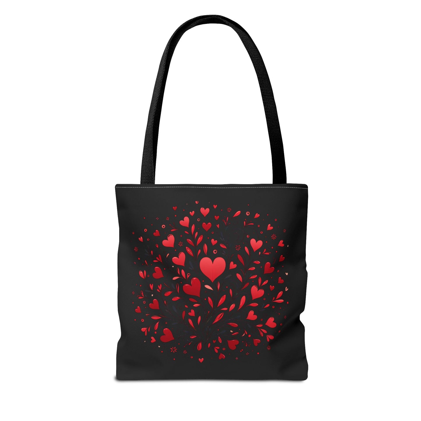 Romantic Heart Print Tote Bag for Lovebirds, Valentine's Day Gift, Everyday Carryall, Floral Heart Design, Stylish Accessory