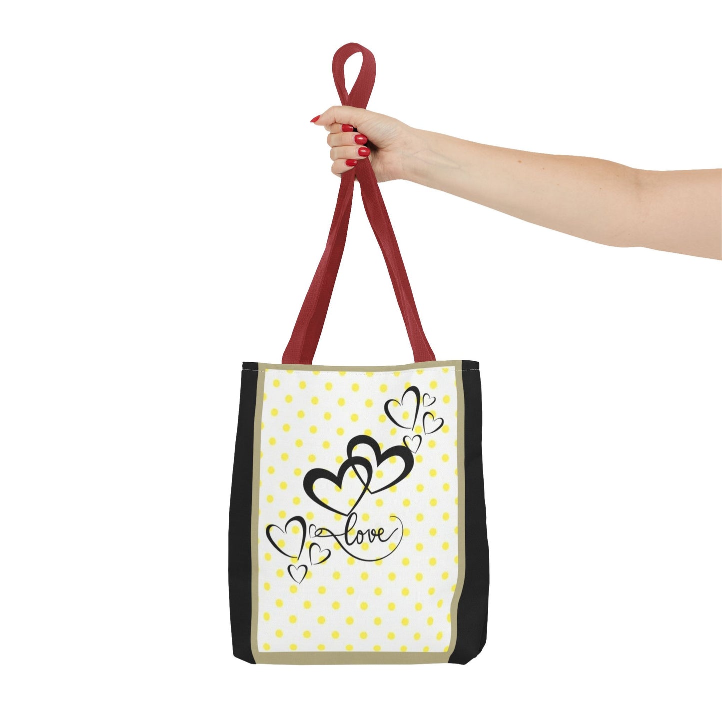 Love Polka Dot Tote Bag - Perfect for Gifts, Shopping, Beach Days, Eco-Friendly Style, Love Expressions
