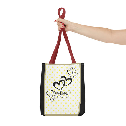 Love Polka Dot Tote Bag - Perfect for Gifts, Shopping, Beach Days, Eco-Friendly Style, Love Expressions