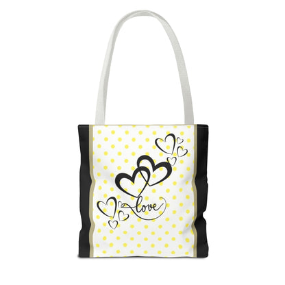 Love Polka Dot Tote Bag - Perfect for Gifts, Shopping, Beach Days, Eco-Friendly Style, Love Expressions
