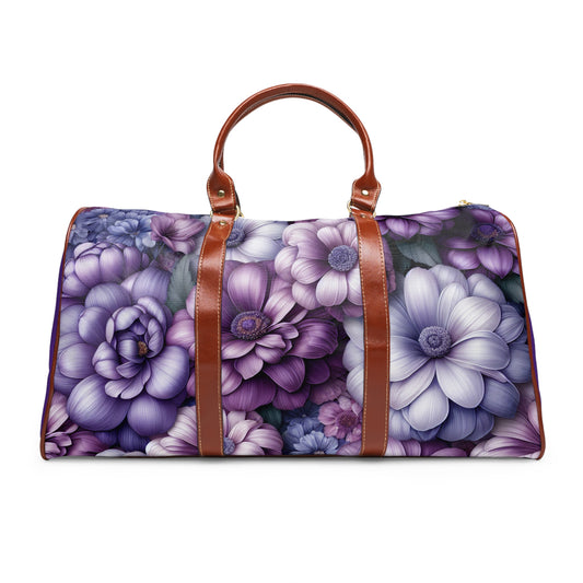 Floral Waterproof Travel Bag, Stylish Overnight Bag, Weekend Getaway Bag, Gym Duffel, Travel Accessories, Flower Pattern Bag