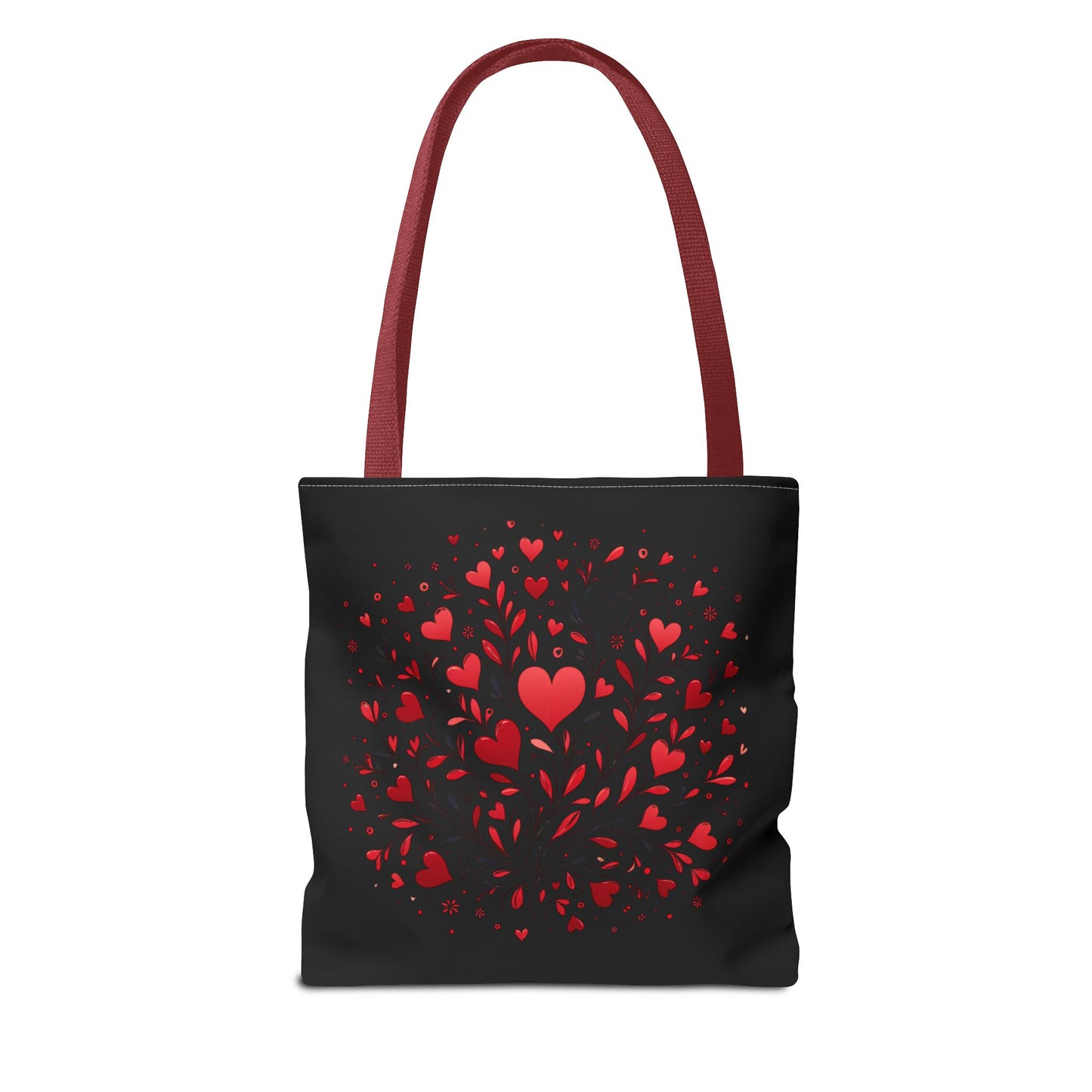Romantic Heart Print Tote Bag for Lovebirds, Valentine's Day Gift, Everyday Carryall, Floral Heart Design, Stylish Accessory