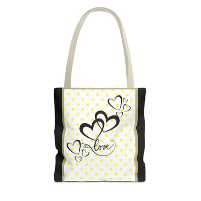 Love Polka Dot Tote Bag - Perfect for Gifts, Shopping, Beach Days, Eco-Friendly Style, Love Expressions