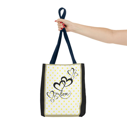 Love Polka Dot Tote Bag - Perfect for Gifts, Shopping, Beach Days, Eco-Friendly Style, Love Expressions