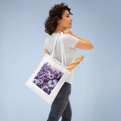 Floral Tote Bag - Light Purple Design