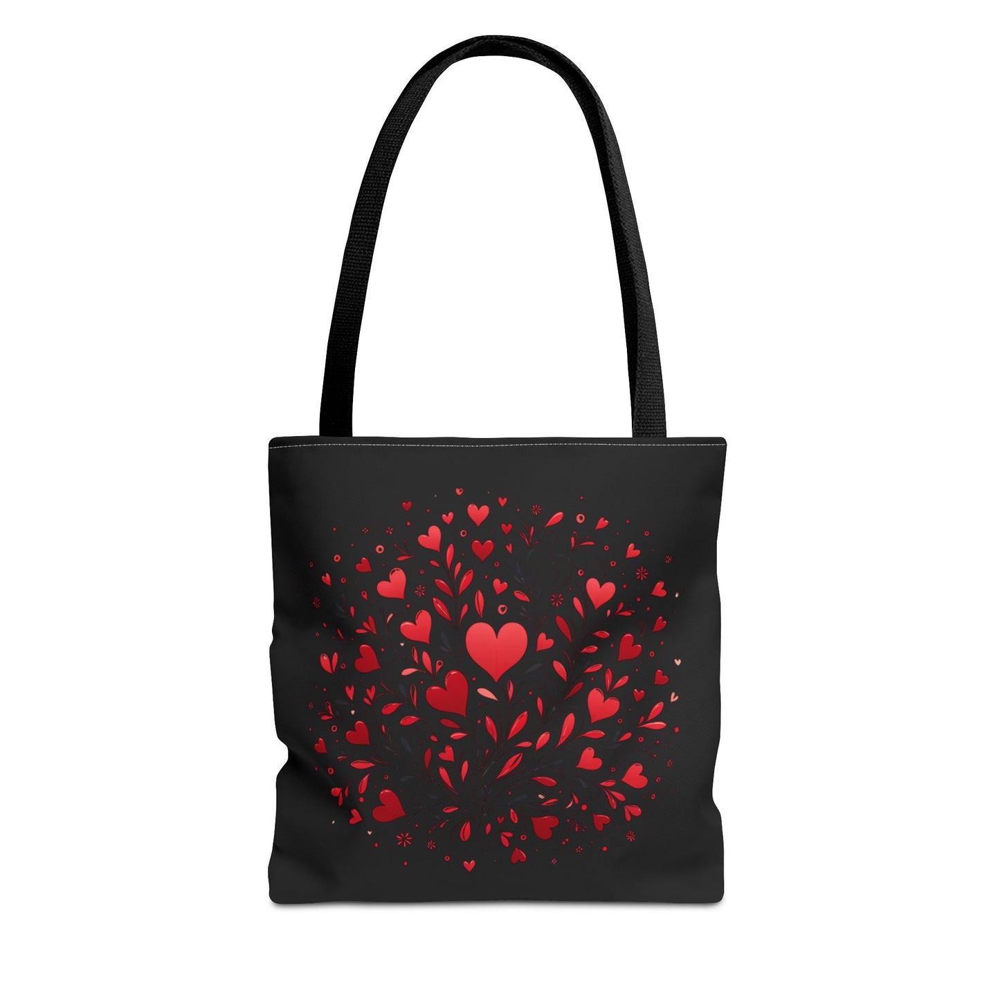 Romantic Heart Print Tote Bag for Lovebirds, Valentine's Day Gift, Everyday Carryall, Floral Heart Design, Stylish Accessory