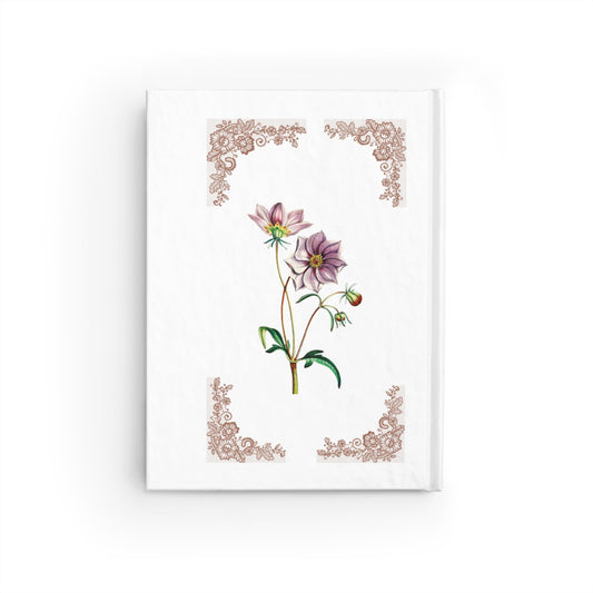 Journal - Simple Flower Design White Book Cover