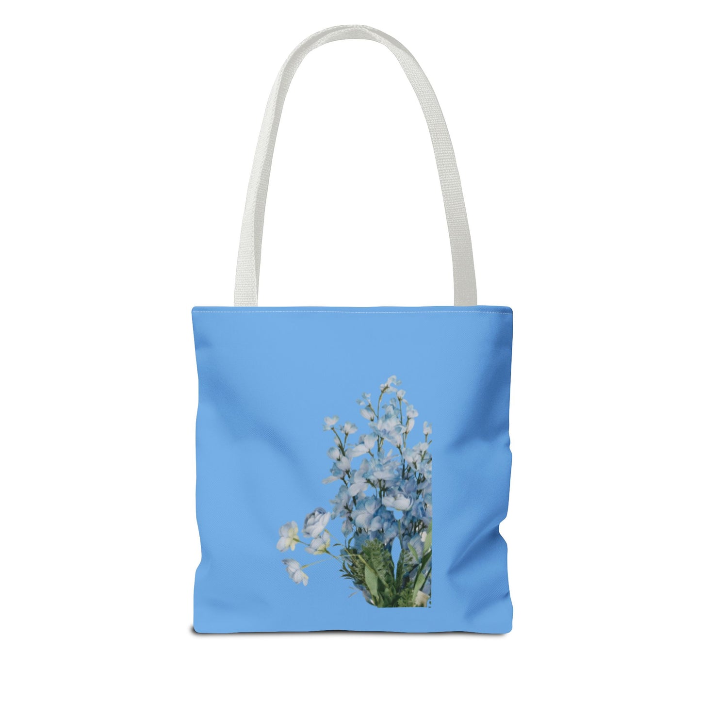 Spring Floral Tote Bag, Blue Flower Tote, Eco-Friendly Shopping Bag, Beach Bag, Gift for Her, Casual Everyday Use
